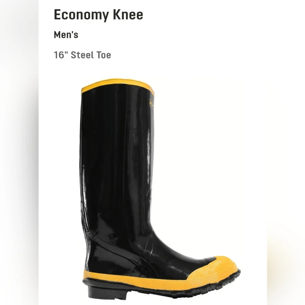 NWT Lacrosse Economy 16bin Steel Toe Black and Yellow Men's Work Boots Sz. 12